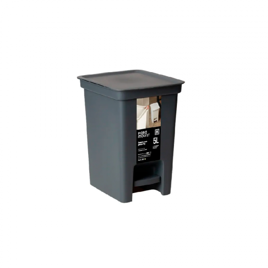 Lixeira com Pedal e Tampa Fly 5L Paramount Chumbo