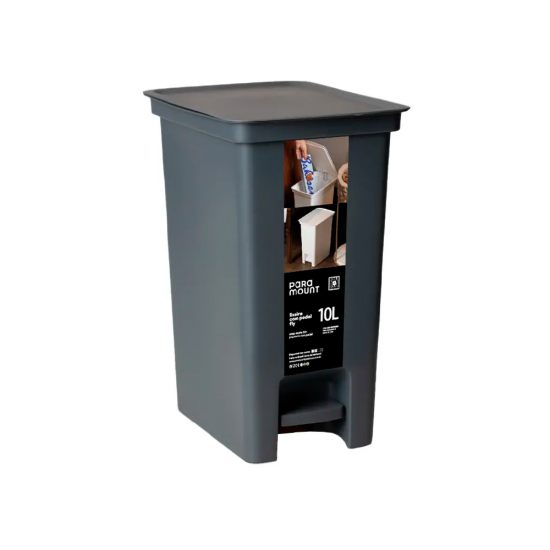 Lixeira com Pedal e Tampa Fly 10L Paramount Chumbo