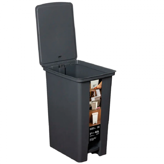 Lixeira com Pedal e Tampa Fly 40L Paramount Chumbo