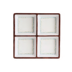 Petisqueira em Melamina Paramount c/4 Divisões Nature