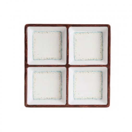 Petisqueira em Melamina Paramount c/4 Divisões Nature