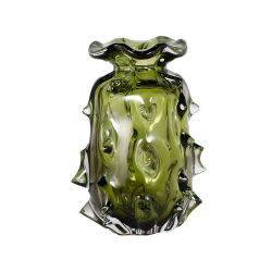 Vaso Decorativo em Vidro Paramount Murano 12x20cm Verde Esmeralda