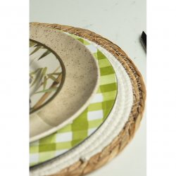 Lugar Americano de Fibra Natural e Algodão Redondo 38cm Paramount Branco