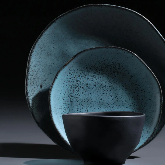 Prato de Louça de Sobremesa 19,5cm Porto Brasil Orgânico Petroleum Prato de Louça de Sobremesa 19,5cm Porto Brasil Orgânico Petroleum