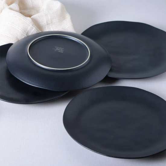 Prato de Louça Raso 26,5cm Porto Brasil Orgânico Preto Matte Prato de Louça Raso 26,5cm Porto Brasil Orgânico Preto Matte