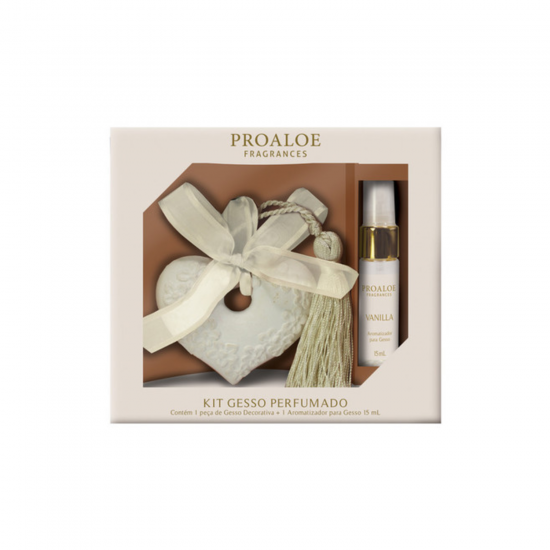 Kit Gesso Perfumado Coração Fragrância Vanilla Proaloe Kit Gesso Perfumado Coração Fragrância Vanilla Proaloe