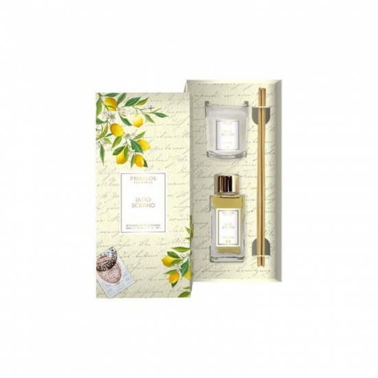 Kit Mini Difusor 60ml + Vela 50g Limão Siciliano Proaloe Kit Mini Difusor 60ml + Vela 50g Limão Siciliano Proaloe