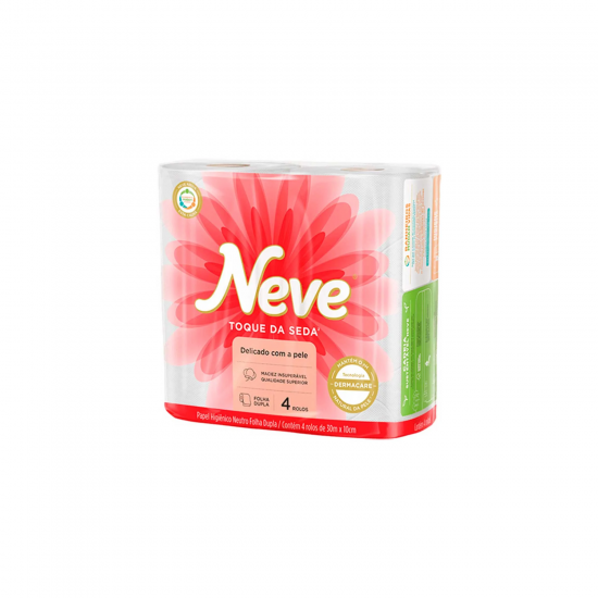 Papel Higiênico Folha Dupla Neve Toque de Seda 30m com 4 rolos Papel Higiênico Folha Dupla Neve Toque de Seda 30m com 4 rolos