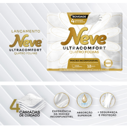 Papel Higiênico Folha Quádrupla Neve Ultracomfort  20m com 12 rolos 