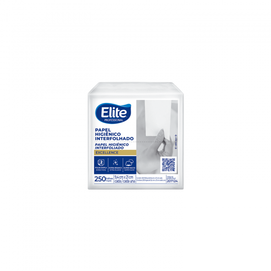 Papel Higiênico Interfolhado Melhoramentos Elite Folha Dupla com 250 folhas Papel Higiênico Interfolhado Melhoramentos Elite Folha Dupla com 250 folhas