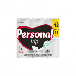 Papel Higiênico Folha Dupla Personal Vip Neutro LEVE 12 PAGUE 11