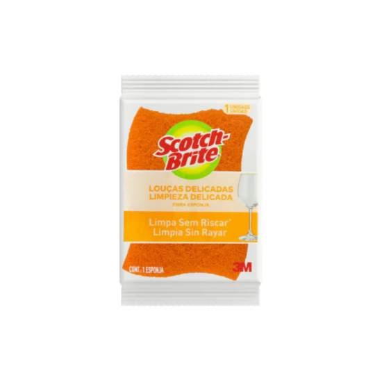 Esponja Dupla Face Não Risca 3M Scotch Brite com 1 unid. - Laranja Esponja Dupla Face Não Risca 3M Scotch Brite com 1 unid. - Laranja