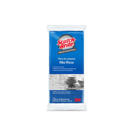 Fibra de Limpeza Azul Não Risca 3M Scotch Brite com 2 unid. Fibra de Limpeza Azul Não Risca 3M Scotch Brite com 2 unid.