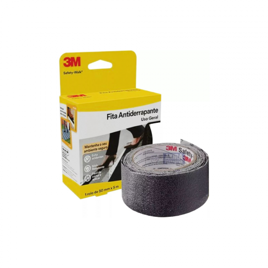 Fita Adesiva Antiderrapante 3M 50mm x 5m Preta Fita Adesiva Antiderrapante 3M 50mm x 5m Preta