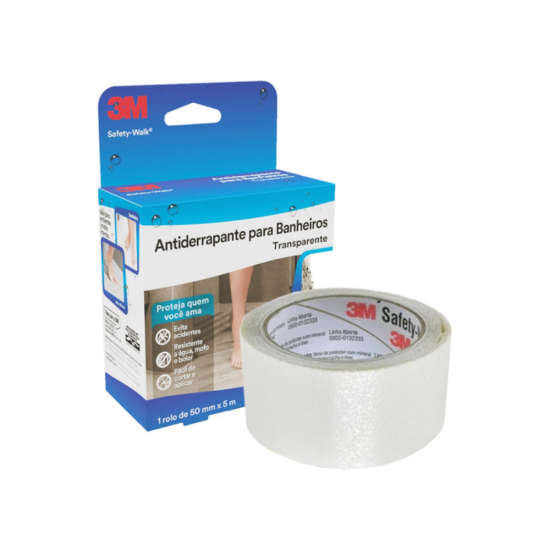 Fita Adesiva Antiderrapante Áreas Úmidas 3M 50mm x 5m Fita Adesiva Antiderrapante Áreas Úmidas 3M 50mm x 5m