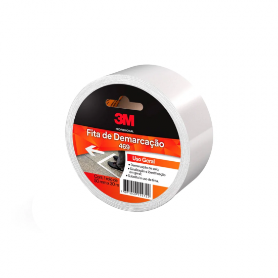 Fita Adesiva de Demarção de Solo 3M 50mm x 30m Branca Fita Adesiva de Demarção de Solo 3M 50mm x 30m Branca
