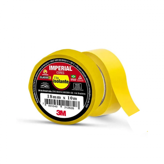 Fita Isolante 3M Imperial 18mm x 10m Amarela Fita Isolante 3M Imperial 18mm x 10m Amarela