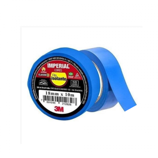 Fita Isolante 3M Imperial 18mm x 10m Azul Fita Isolante 3M Imperial 18mm x 10m Azul