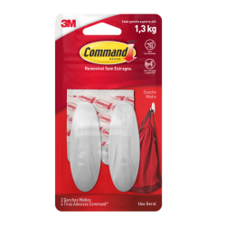 Gancho Adesivo Médio 3M Command com 2 unid. - até 1,3kg 