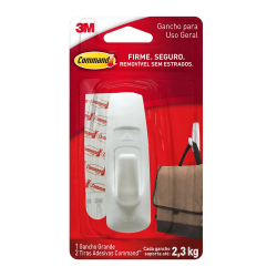 Gancho Adesivo Grande 3M Command com 1 unid. - até 2,3kg