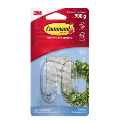 Gancho Adesivo Médio 3M Command Transparente com 2 unid. -  até 900g