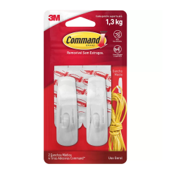 Gancho Adesivo Médio 3M Command com 2 unid. - até 1,3kg