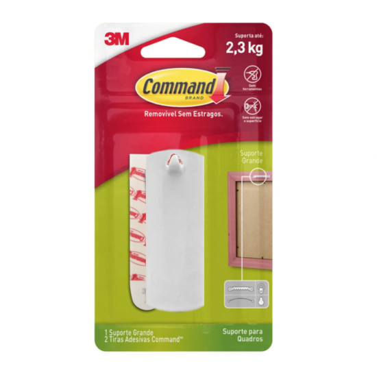 Gancho Adesivo para Quadros 3M Command com 1 unid. - até 2,3Kg Gancho Adesivo para Quadros 3M Command com 1 unid. - até 2,3Kg