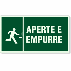 Placa de Sinalização Plástica Sinalize APERTE E EMPURRE (Fotoluminescente)
