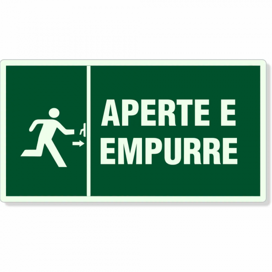 Placa de Sinalização Plástica Sinalize APERTE E EMPURRE (Fotoluminescente) Placa de Sinalização Plástica Sinalize APERTE E EMPURRE (Fotoluminescente)