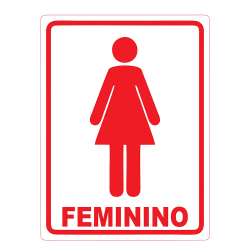 Placa de Sinalização Plástica Ferja BANHEIRO FEMININO 