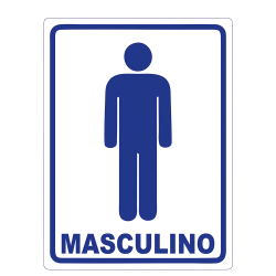 Placa de Sinalização Plástica Ferja BANHEIRO MASCULINO