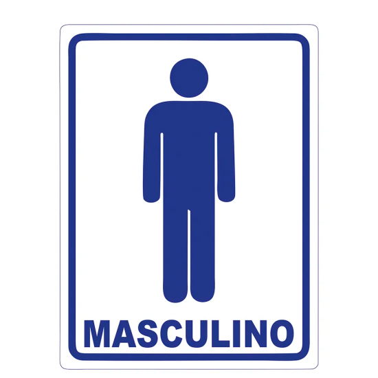 Placa de Sinalização Plástica Ferja BANHEIRO MASCULINO Placa de Sinalização Plástica Ferja BANHEIRO MASCULINO