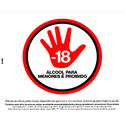 Placa de Sinalização Plástica Look PROIBIDO ÁLCOOL P/ MENOR DE 18 ANOS