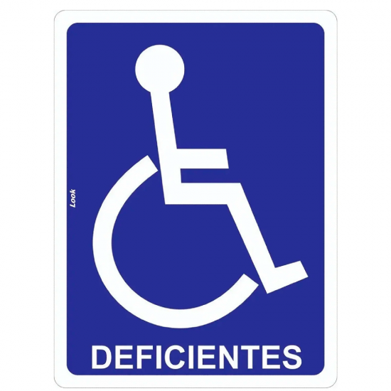 Placa de Sinalização Plástica Look DEFICIENTE Placa de Sinalização Plástica Look DEFICIENTE