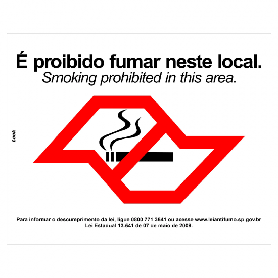 Placa de Sinalização Plástica Look LEI ANTI FUMO Placa de Sinalização Plástica Look LEI ANTI FUMO
