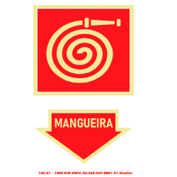 Placa de Sinalização Plástica Sinalize HIDRANTE MANGUEIRA (Fotoluminescente)