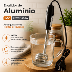 Ebulidor de Alumínio IMC 220V 1000W Ebulidor de Alumínio IMC 220V 1000W