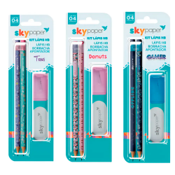 Kit Lápis + Borracha + Apontador Skypaper Kit Lápis + Borracha + Apontador Skypaper
