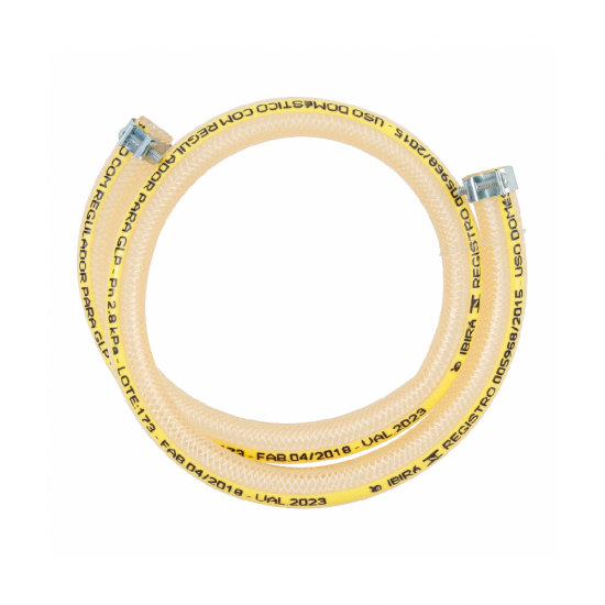 Mangueira de Gás 3/8" Ibirá NBR-8613 Trançada com 1,25 metros Mangueira de Gás 3/8" Ibirá NBR-8613 Trançada com 1,25 metros