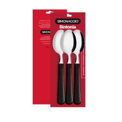 Colher Mesa Inox Simonaggio Preto Sintonia com 6 unid.