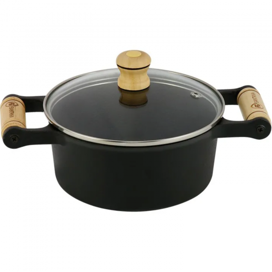 Caçarola de Ferro Santana n° 30 com Tampa de Vidro 7,5L Caçarola de Ferro Santana n° 30 com Tampa de Vidro 7,5L