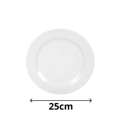 Prato de Melanina Raso 25cm Yazi Branco Prato de Melanina Raso 25cm Yazi Branco