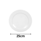 Prato de Melanina Raso 25cm Yazi Branco Prato de Melanina Raso 25cm Yazi Branco