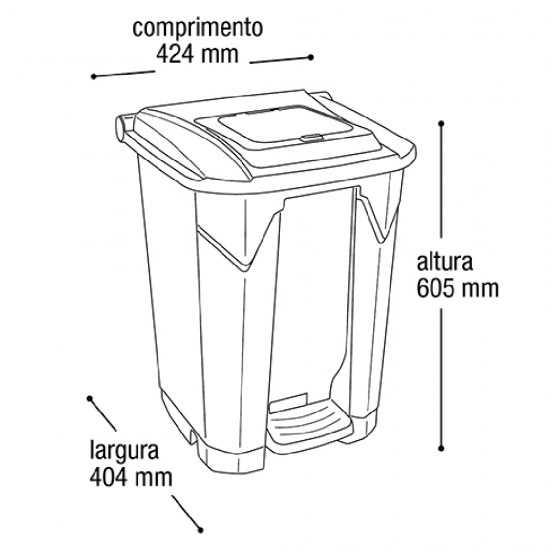 Lixeira com Pedal 60L Arqplast Click