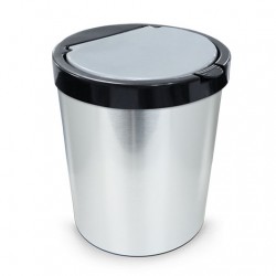 Lixeira com Tampa Click 10L Arqplast - Redonda Inox