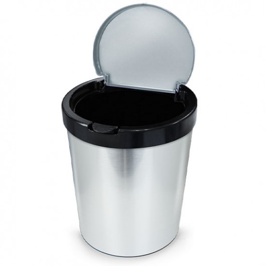 Lixeira com Tampa Click 10L Arqplast - Redonda Inox Lixeira com Tampa Click 10L Arqplast - Redonda Inox