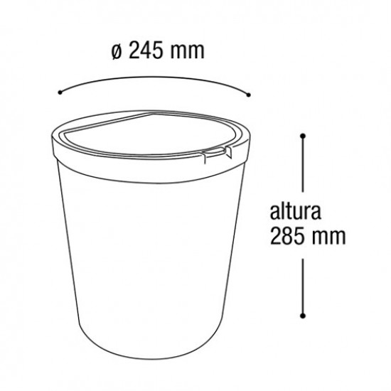 Lixeira com Tampa Click 10L Arqplast - Redonda Inox Lixeira com Tampa Click 10L Arqplast - Redonda Inox