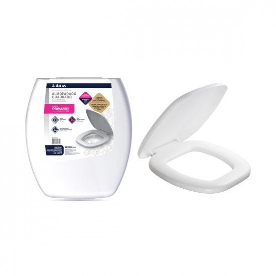 Assento Sanitário Atlas Almofadado Quadrado Branco Assento Sanitário Atlas Almofadado Quadrado Branco
