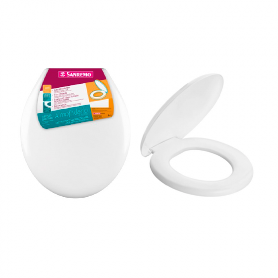 Assento Sanitário Sanremo Almofadado Classico Branco