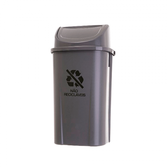 Lixeira com Tampa Basculante 60L Attuale - Cinza Lixeira com Tampa Basculante 60L Attuale - Cinza